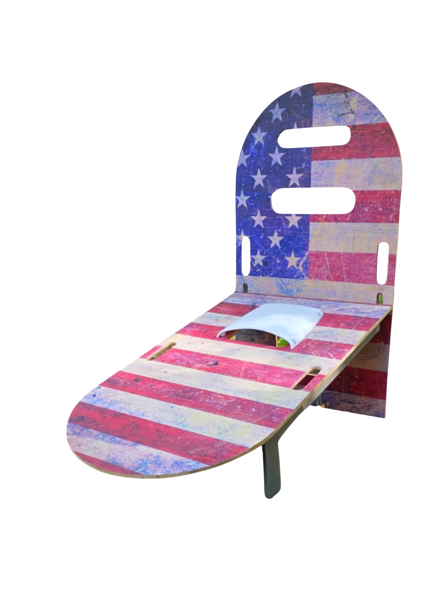 SlotShot backyard game board featuring American flag design